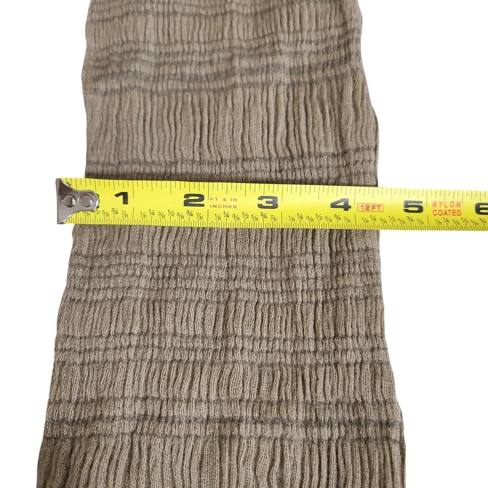 JIGSAW Stone Brown Wool Blend Scarf Fringe Sequins Gypsy Festival Global Artisan